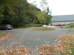 Parking area, Amphitheater, at back of Sanford Mills, Medway
