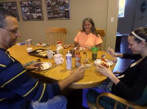 The birthday girl's breakfast is just about ready!