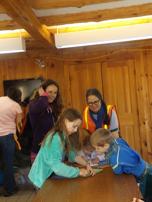 Story Hike inside with Marjorie