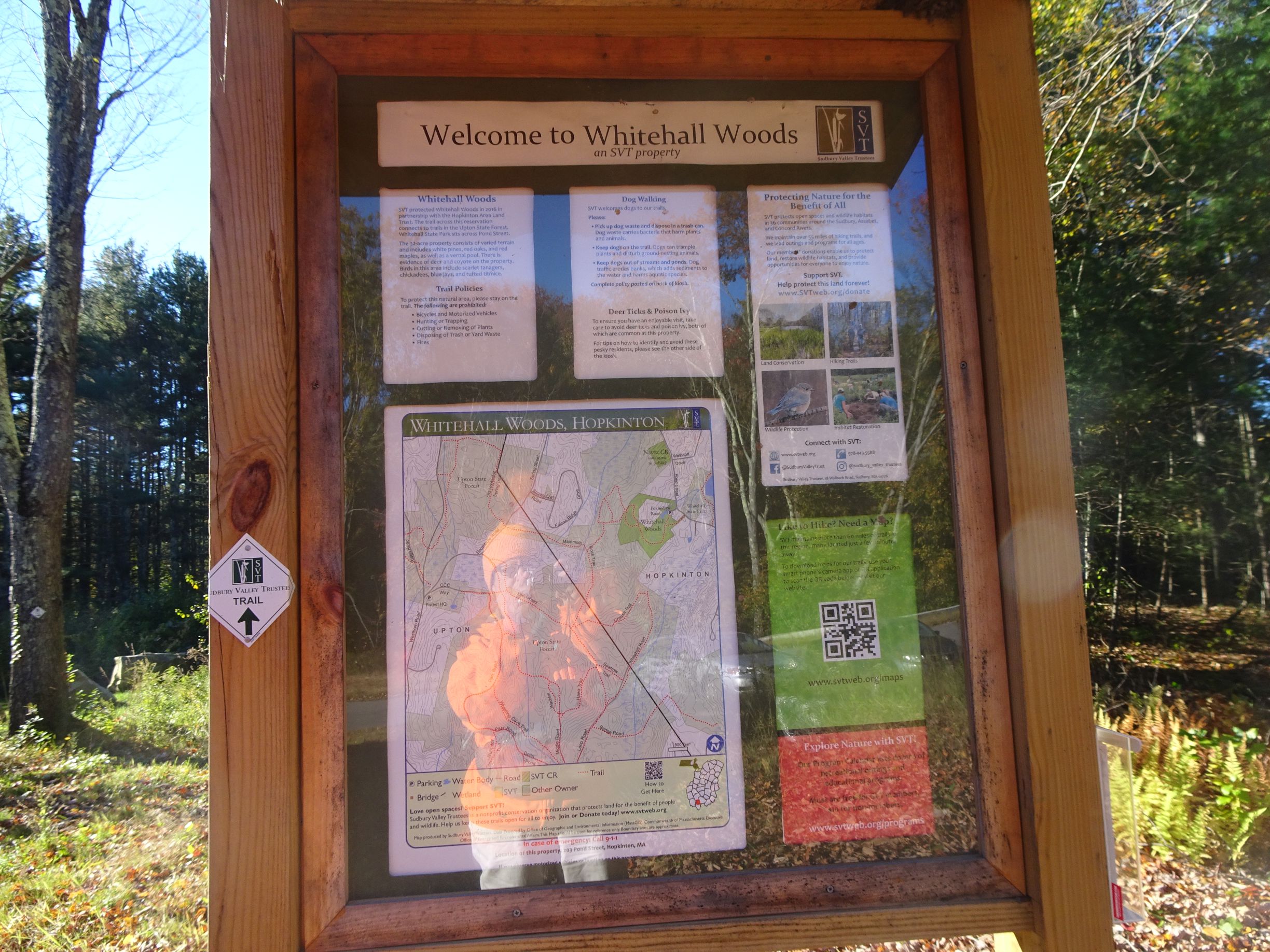 Trail kiosk for Whitehall Woods