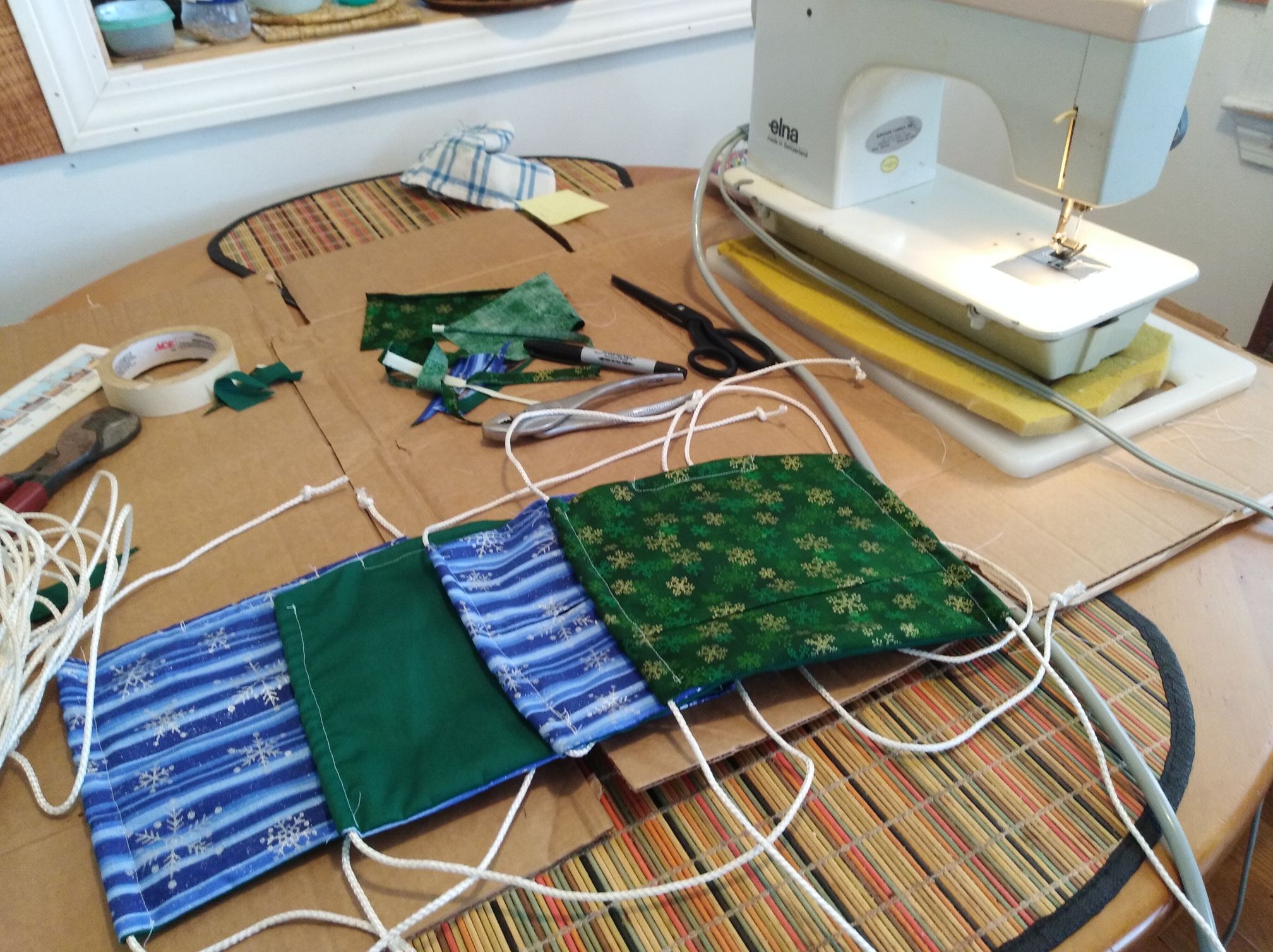 sewing machine, masks